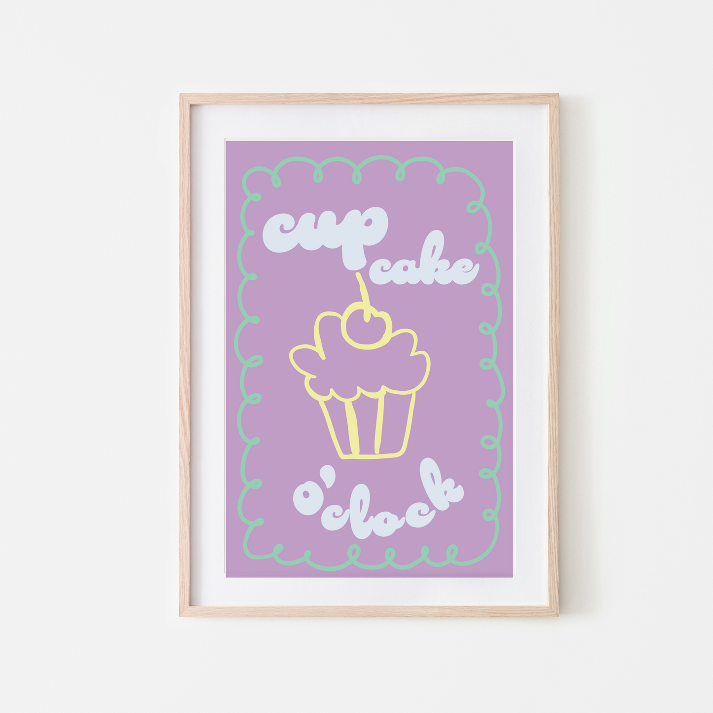 Cupcake O’Clock – Cute & Fun Dessert Wall Art Print