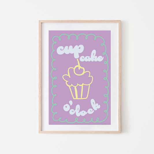 Cupcake O’Clock – Cute & Fun Dessert Wall Art Print