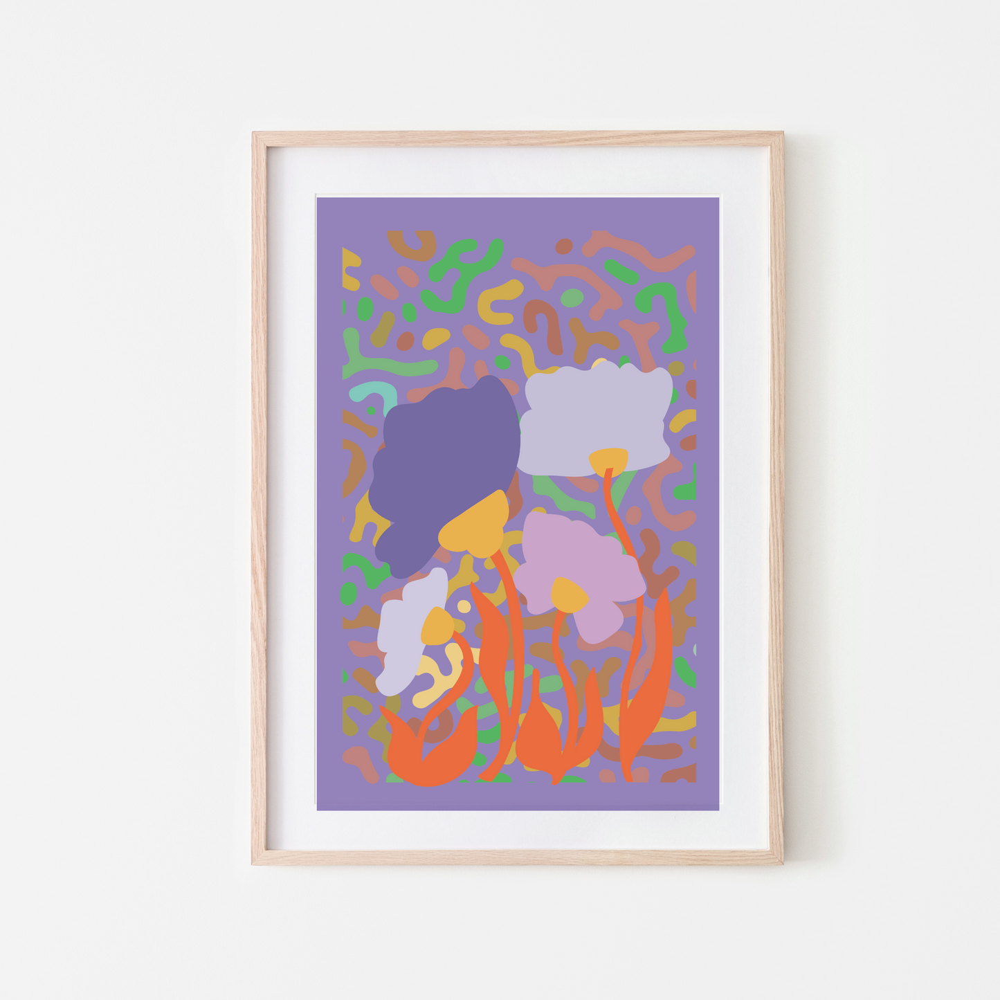 Abstract Floral Wall Art Print – Bold & Modern Botanical Decor