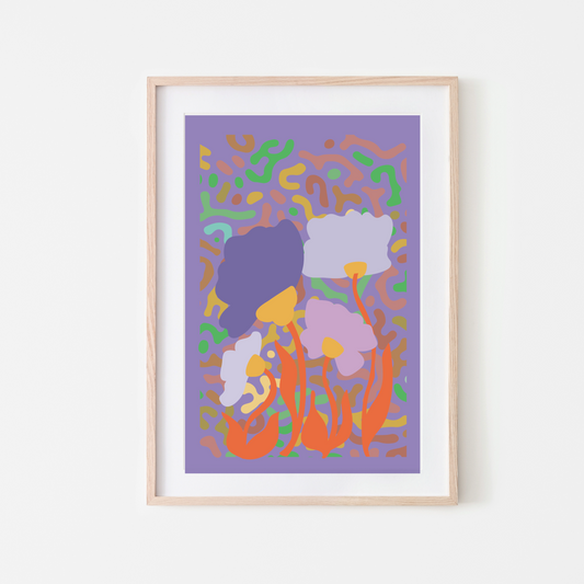 Abstract Floral Wall Art Print – Bold & Modern Botanical Decor