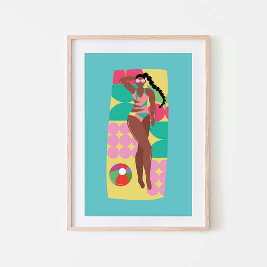 Bold & Vibrant Summer Wall Art Print – Relax in Style