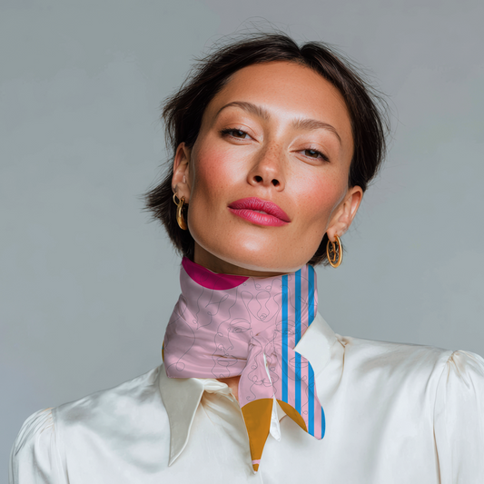 Abstract Muse Silk Scarf – Bold Art Meets Effortless Elegance