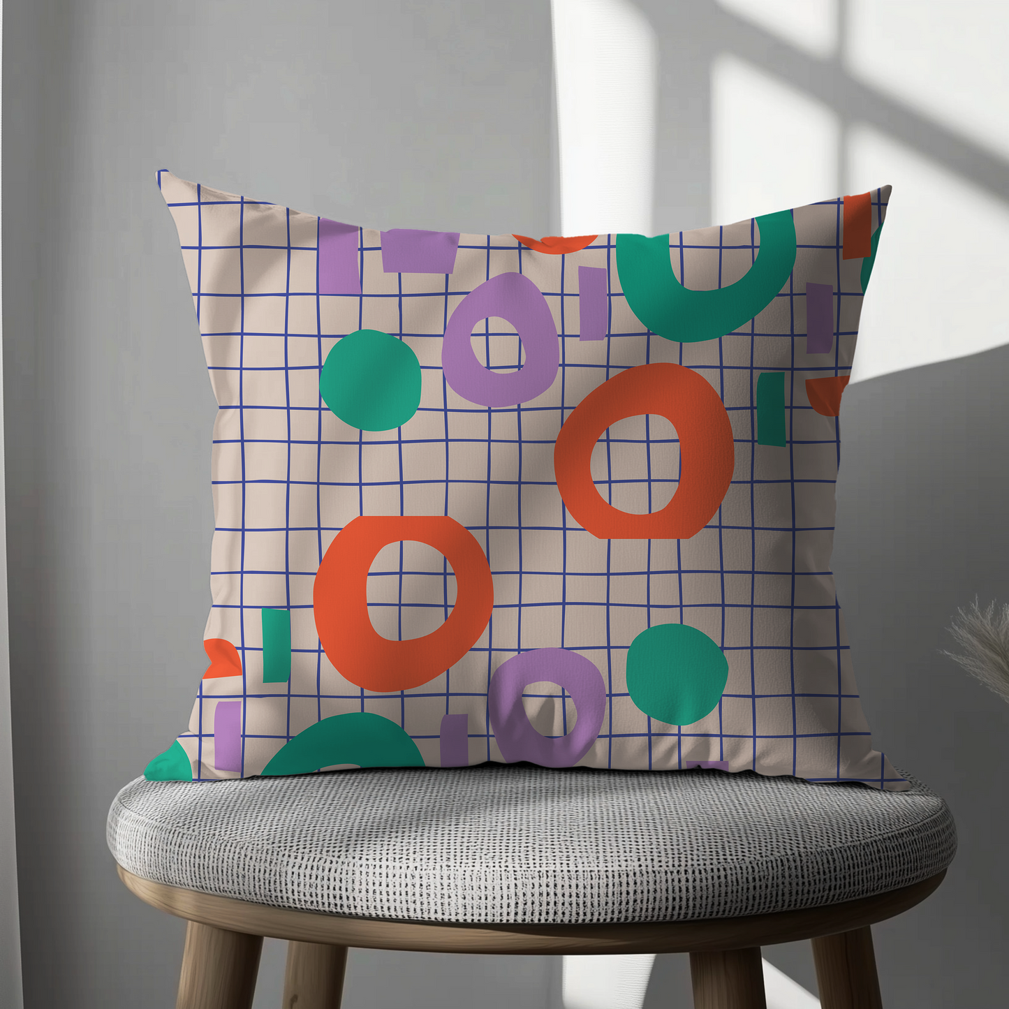 Retro Rebel Modern Geometric Cushion Cover
