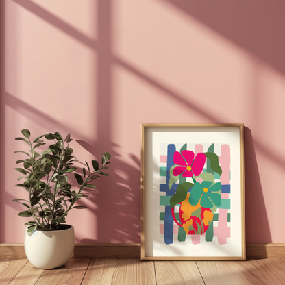 Bold Floral Vase Wall Art Print