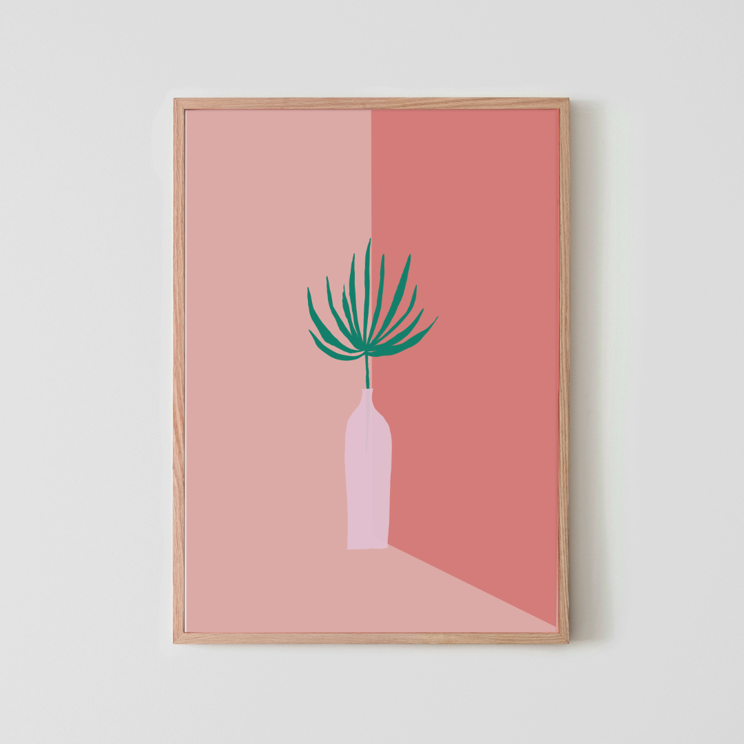 Pink Palm Leaf