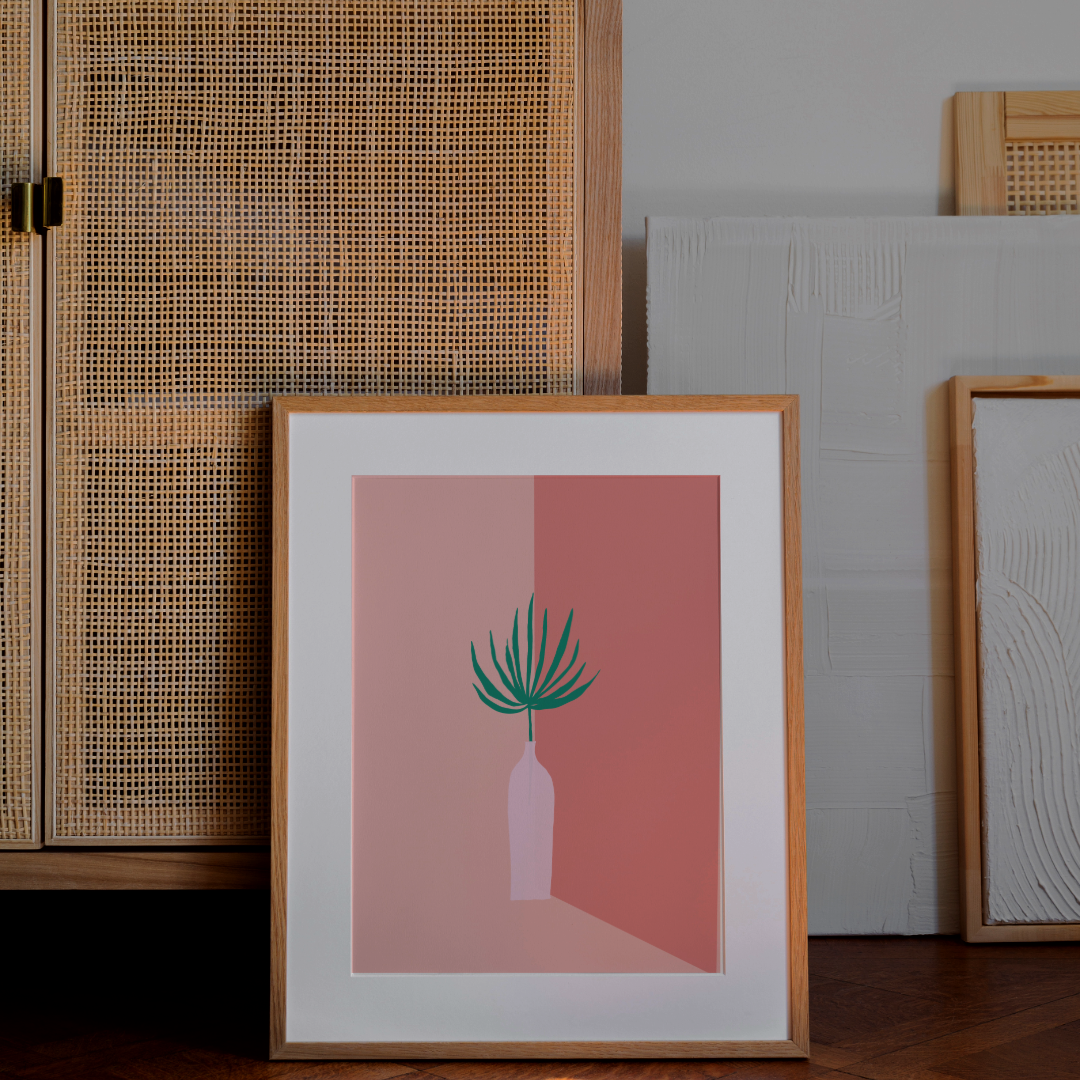 Pink Palm Leaf