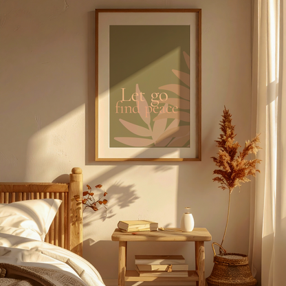 Let Go · Find Peace — Botanical Wall Art Print