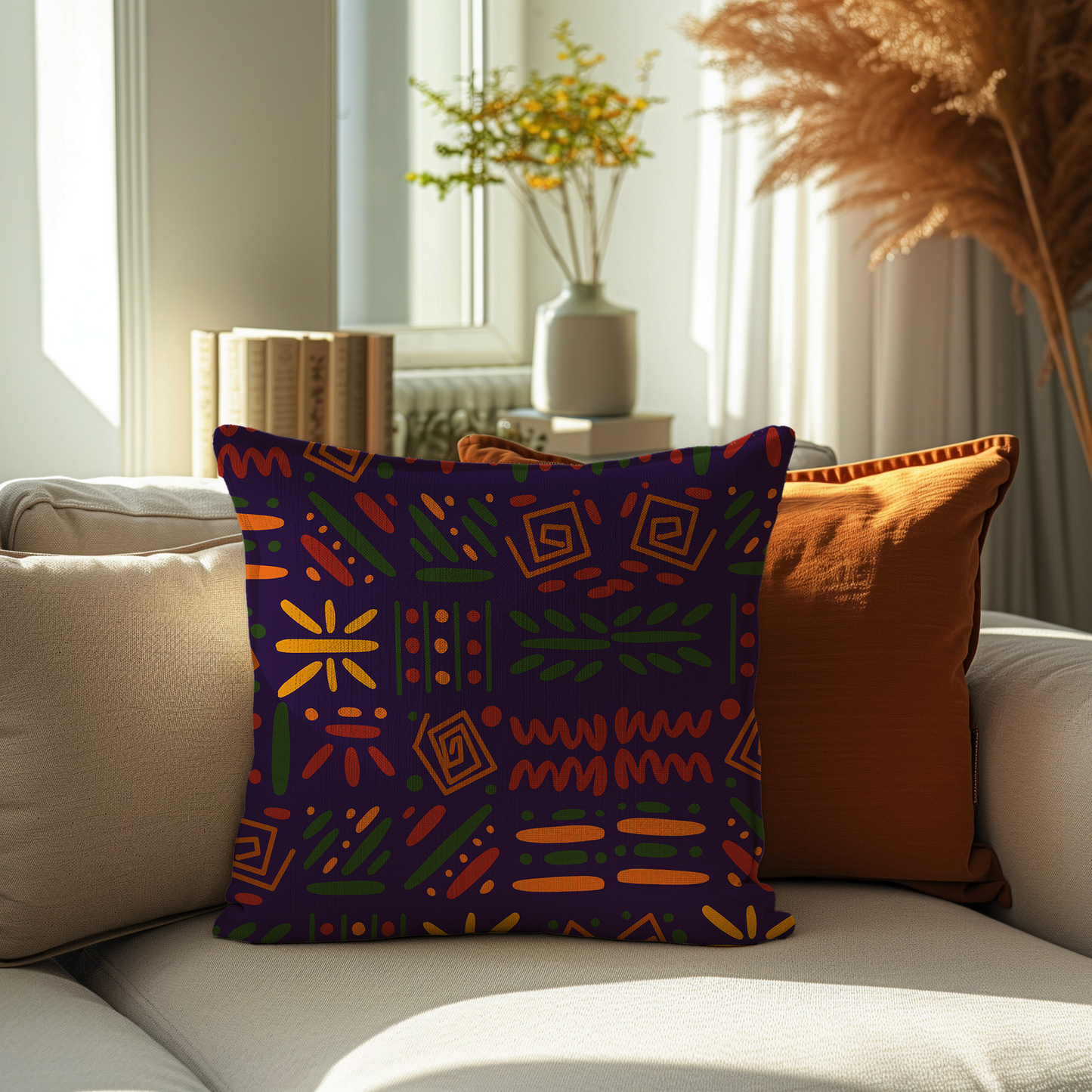 Amethyst Artistry Abstract Cushion Cover