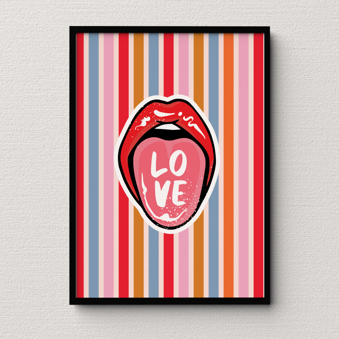 Bold Love Lips Wall Art Print