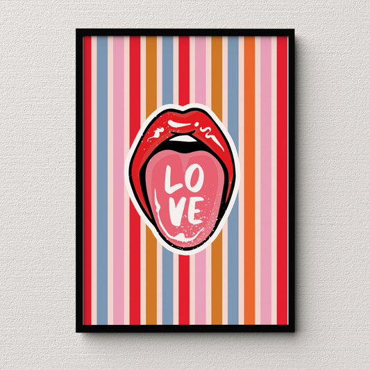 Bold Love Lips Wall Art Print