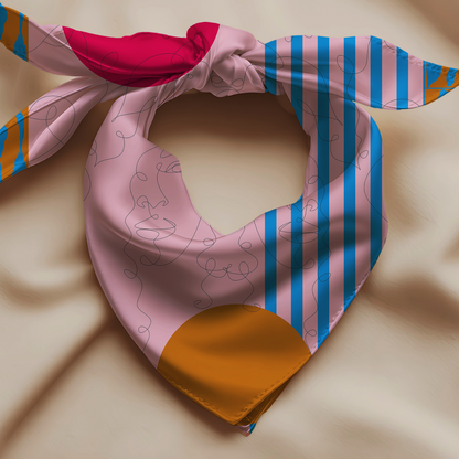Abstract Muse Silk Scarf – Bold Art Meets Effortless Elegance