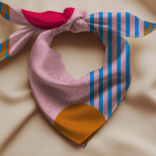 Abstract Muse Silk Scarf – Bold Art Meets Effortless Elegance