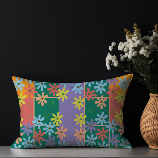 Floral Fusion Rectangle Cushion Cover