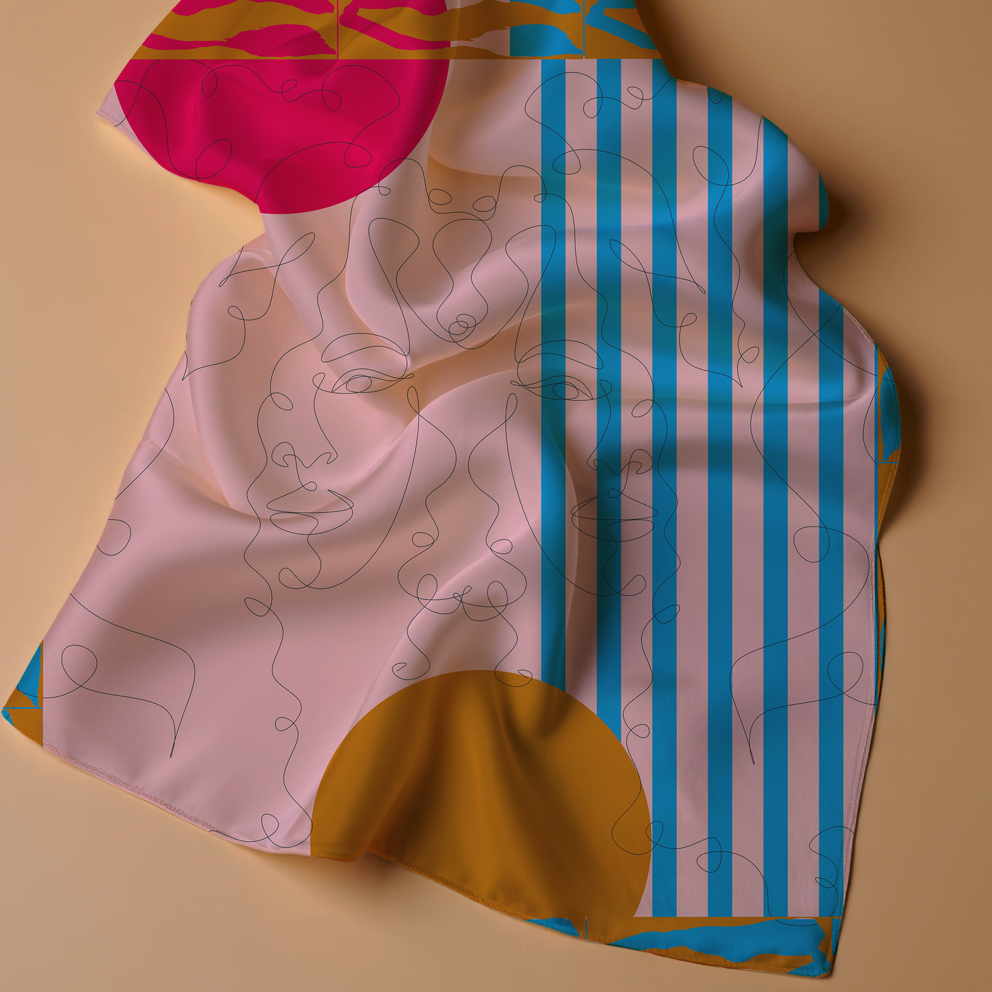 Abstract Muse Silk Scarf – Bold Art Meets Effortless Elegance