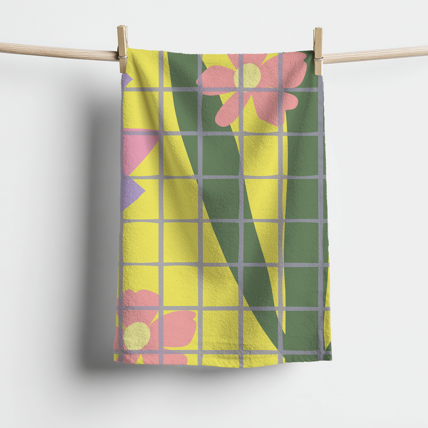 Daisy Grid Tea Towel