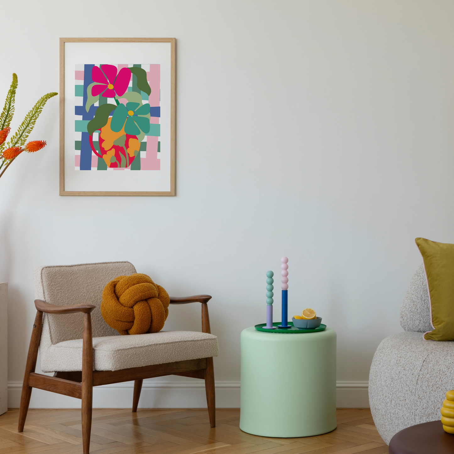 Vibrant Floral Vase Wall Art Print