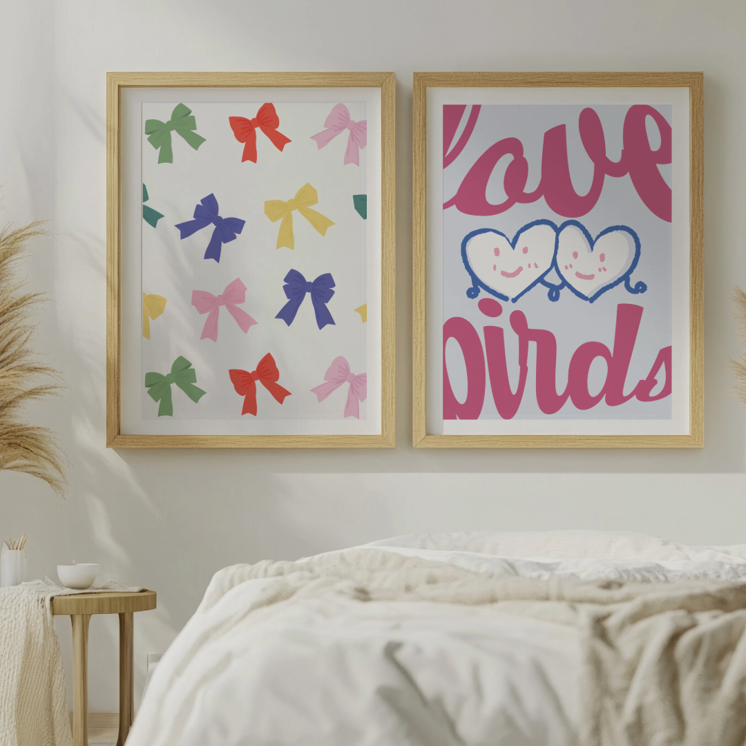 Lovebirds Whimsy Wall Art Print