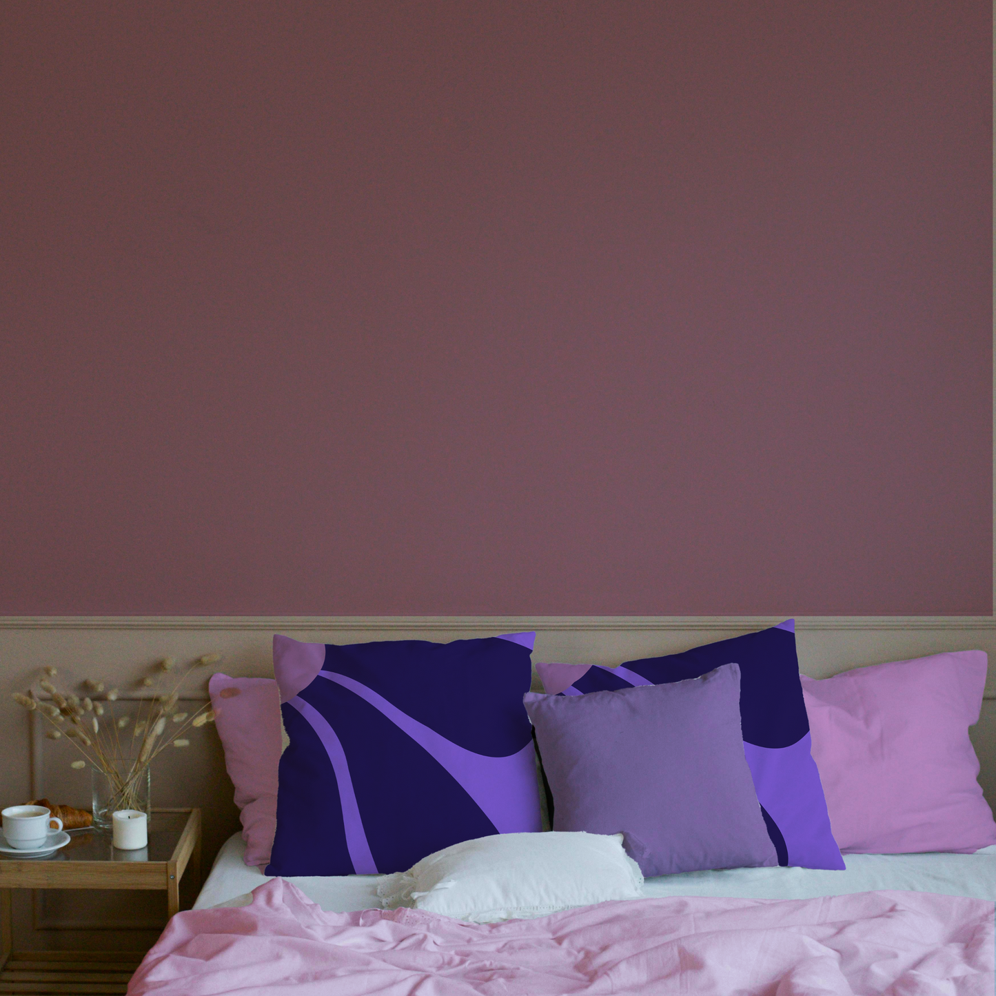 Midnight Bloom" Abstract Cushion Cover