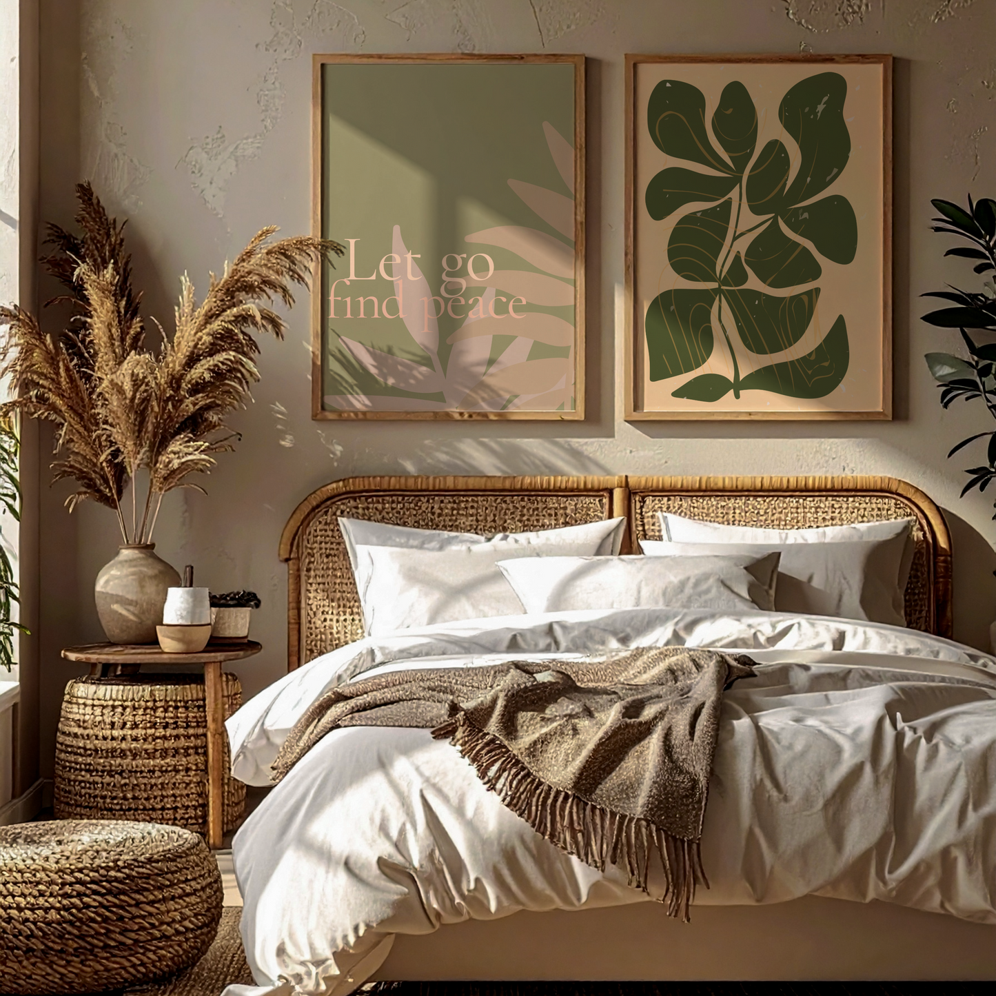 Let Go · Find Peace — Botanical Wall Art Print