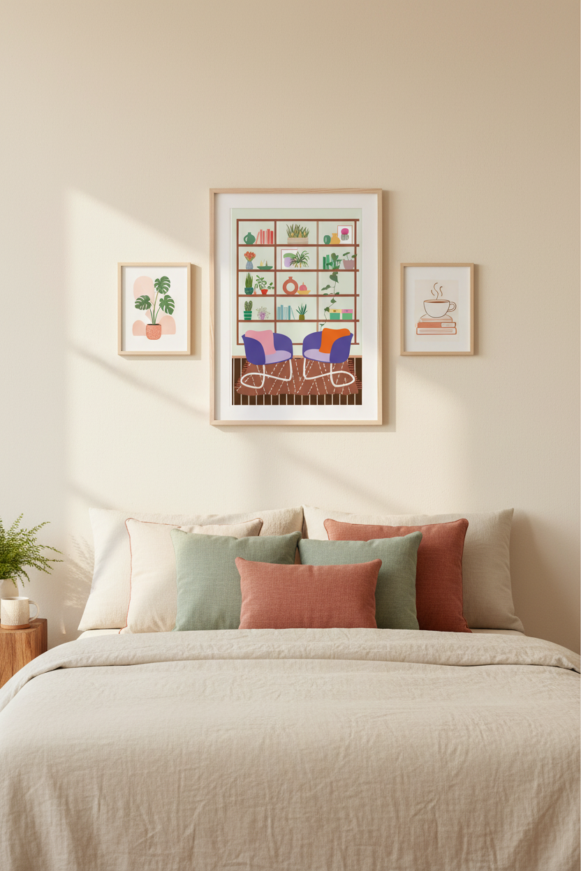 Cosy Reading Nook - Bedroom Gallery Wall Mockup