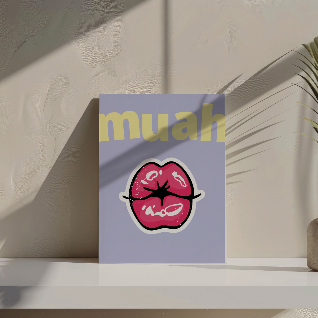 Muah Kiss Greeting Card – Fun, Quirky, and Perfect for Valentine’s Day or Just Because!