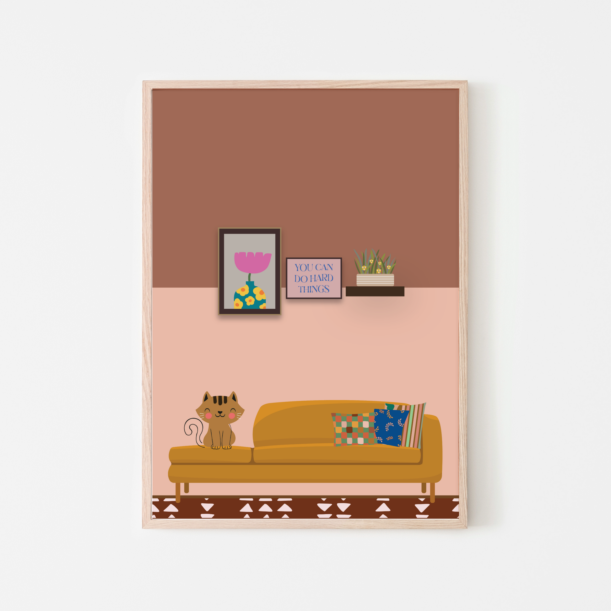 Kitty Kat wall art print for nursery or kids room