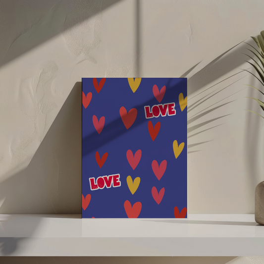 Love Hearts Greeting Card – Vibrant Valentine’s Day or Romantic Celebration Card