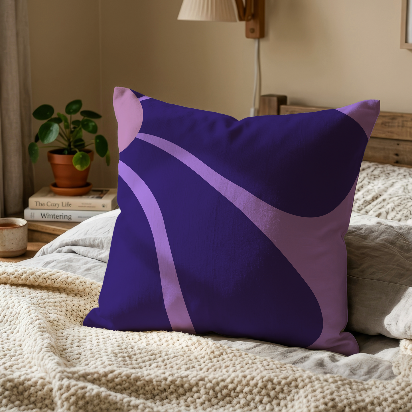 Midnight Bloom" Abstract Cushion Cover