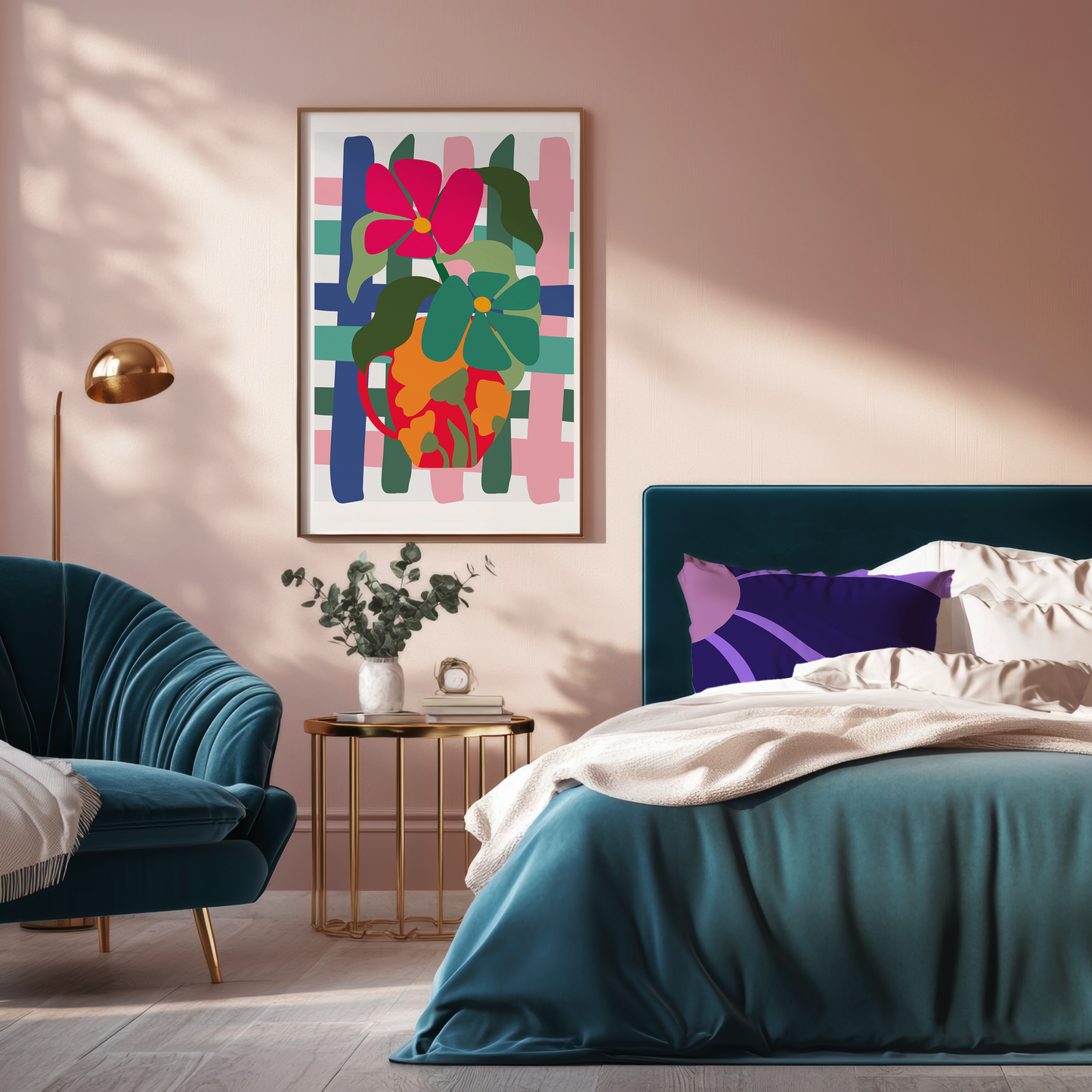 Bold Floral Vase Wall Art Print