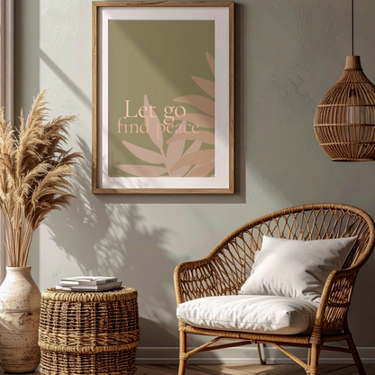Let Go · Find Peace — Botanical Wall Art Print